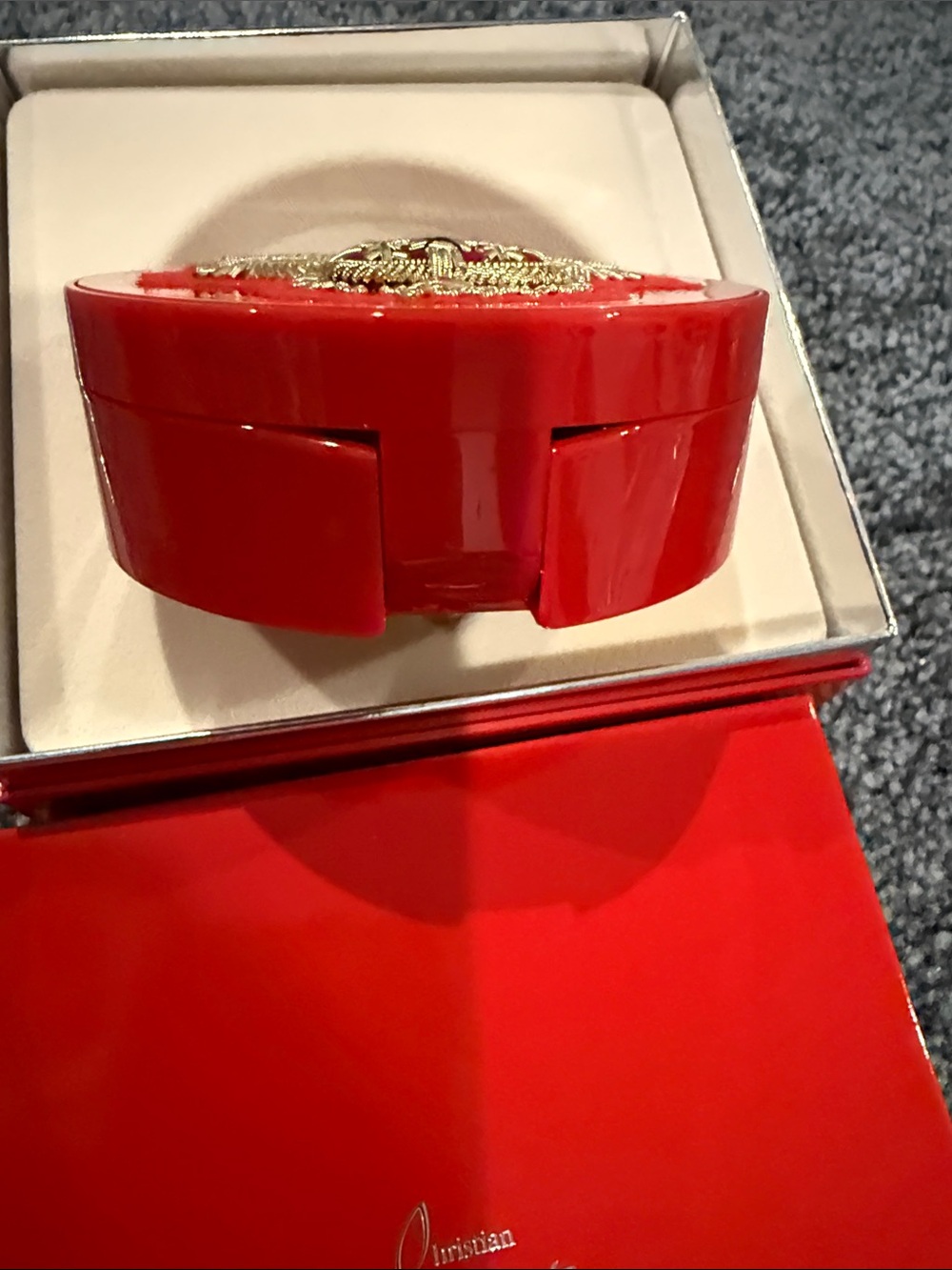 Christian Louboutin Red and Gold Compact Mirror - Picture 3 of 5